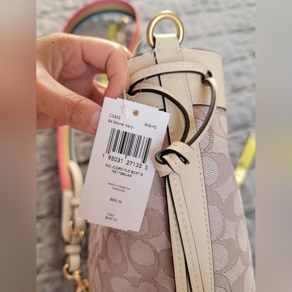NWT Coach Signature Jacquard Bucket Bag - Picture 7 of 16